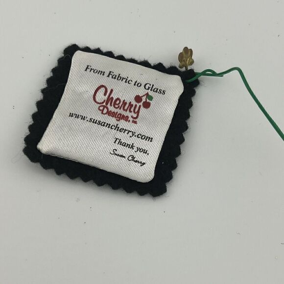 Susan Cherry 6.5" Glass Christmas Tree Ornament Glitter With Fruit Inscribed - Picture 10 of 10